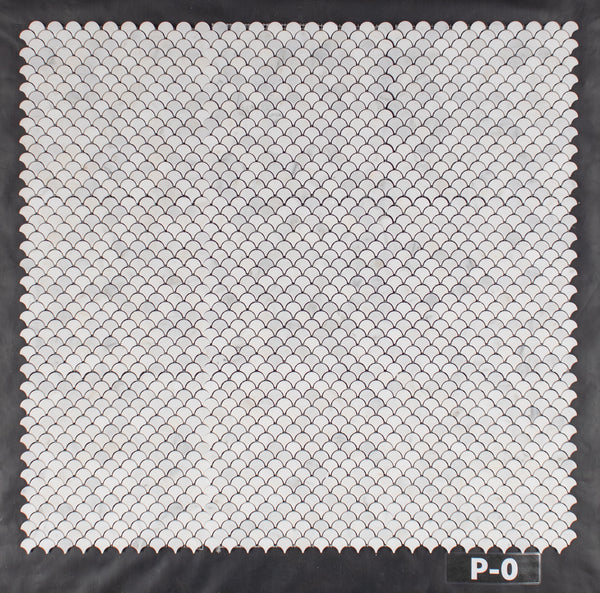 Mosaico Abanico Blanco Perla Pulido