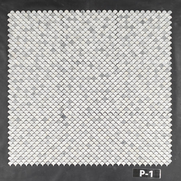Pearl White Fan Mosaic Polished