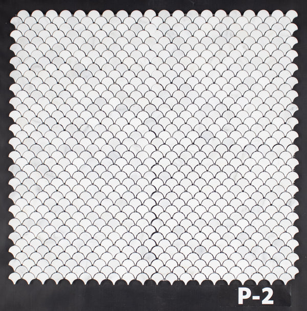 Pearl White Fan Mosaic Polished