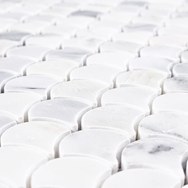 Pearl White Fan Mosaic Polished