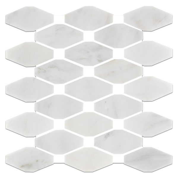 Pearl White Rhomboid Without Dot Mosaic Polished