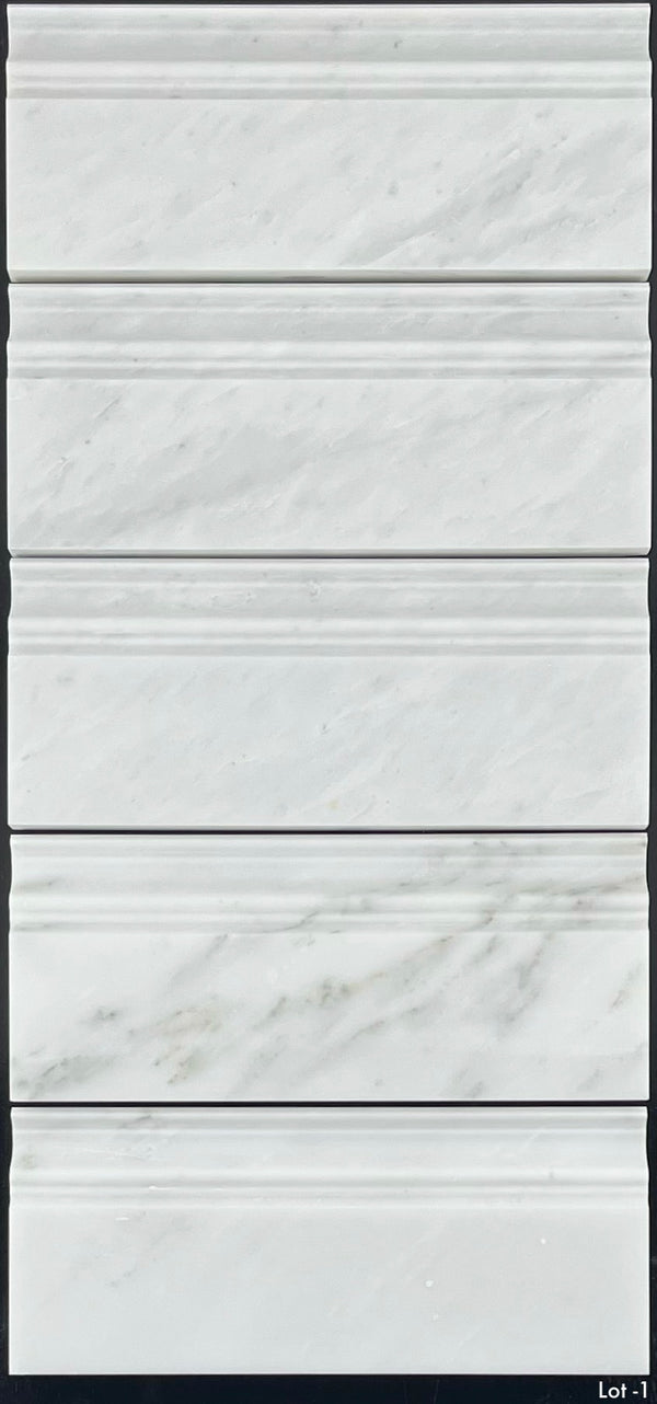 Pearl White Base Molding Polished - Elon Tile & Stone