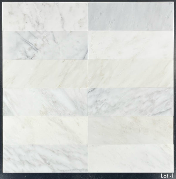 Pearl White 4" x 12" Honed - Elon Tile & Stone