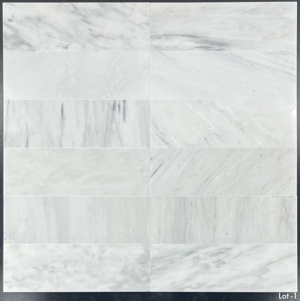 Blanco perla 4" x 12" pulido