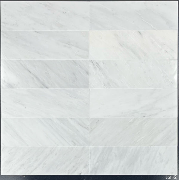 Blanco perla 4" x 12" pulido