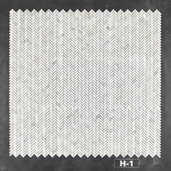 Pearl White Micro Herringbone Mosaic Honed - Elon Tile & Stone