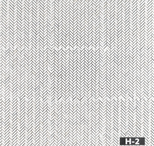 Pearl White Micro Herringbone Mosaic Honed