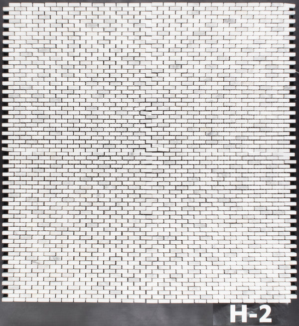 Mosaico de microladrillo blanco perla pulido