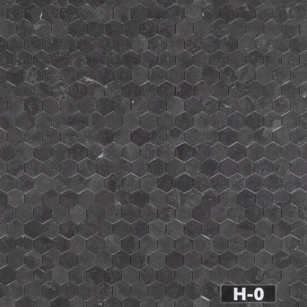 Belgian Bluestone 2" Hexagon Mosaic Honed