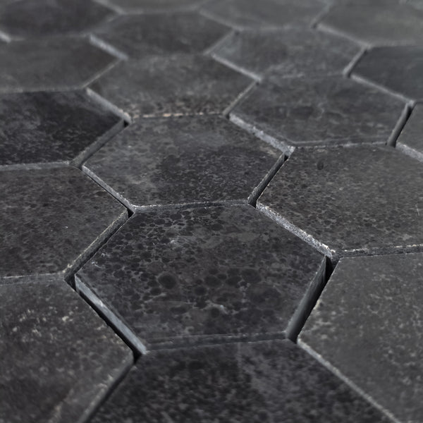 Belgian Bluestone 2" Hexagon Mosaic Honed