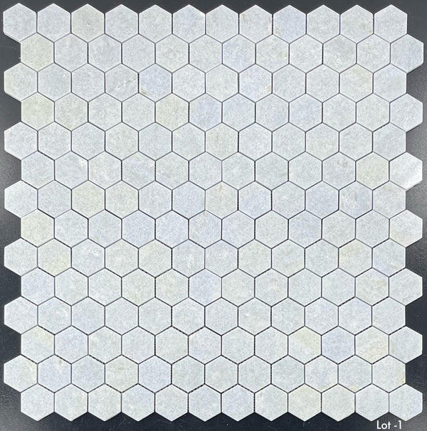 Blue Celeste 2" Hexagon Mosaic Polished