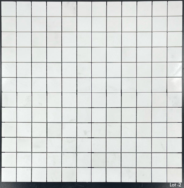 White Thassos 2" x 2" Square Mosaic Polished