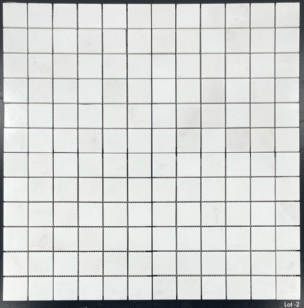 White Thassos 2" x 2" Square Mosaic Polished