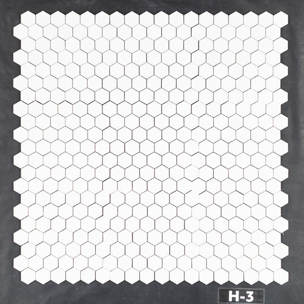 White Thassos 2" Hexagon Mosaic Honed
