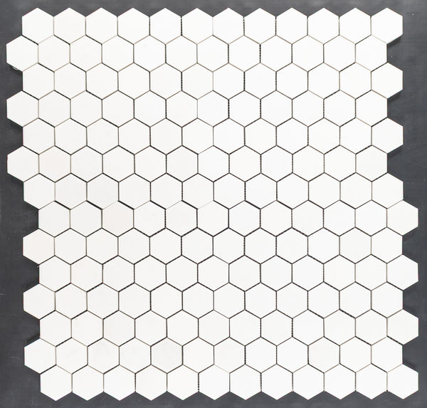 Mosaico hexagonal Thassos blanco de 2" pulido