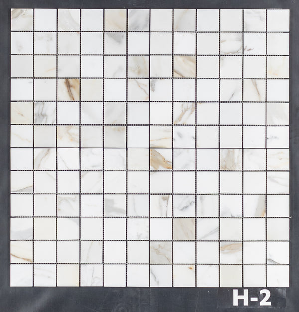 Calacatta Gold 2" x 2" Square Mosaic Honed