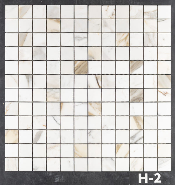 Calacatta Gold 2" x 2" Square Mosaic Honed