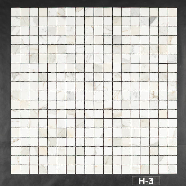 Calacatta Gold 2" x 2" Square Mosaic Honed