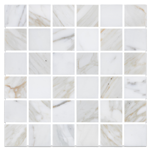 Calacatta Gold 2" x 2" Square Mosaic Honed