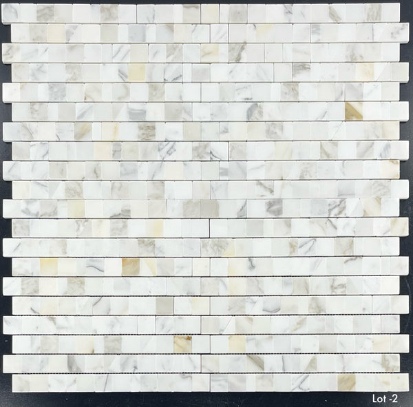 Calacatta Gold 1 1/4" Random Broken Joint Mosaic Polished - Elon Tile & Stone