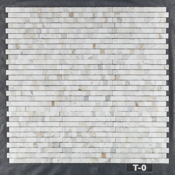 Calacatta Gold 1 1/4" Random Broken Joint Mosaic Tumbled