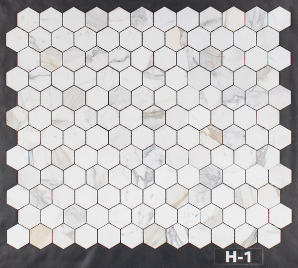 Calacatta Gold 3" Hexagon Mosaic Honed