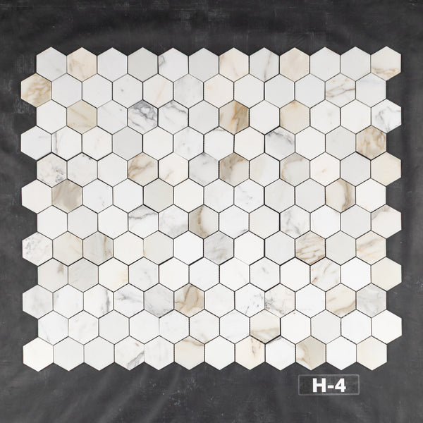 Calacatta Gold 3" Hexagon Mosaic Honed