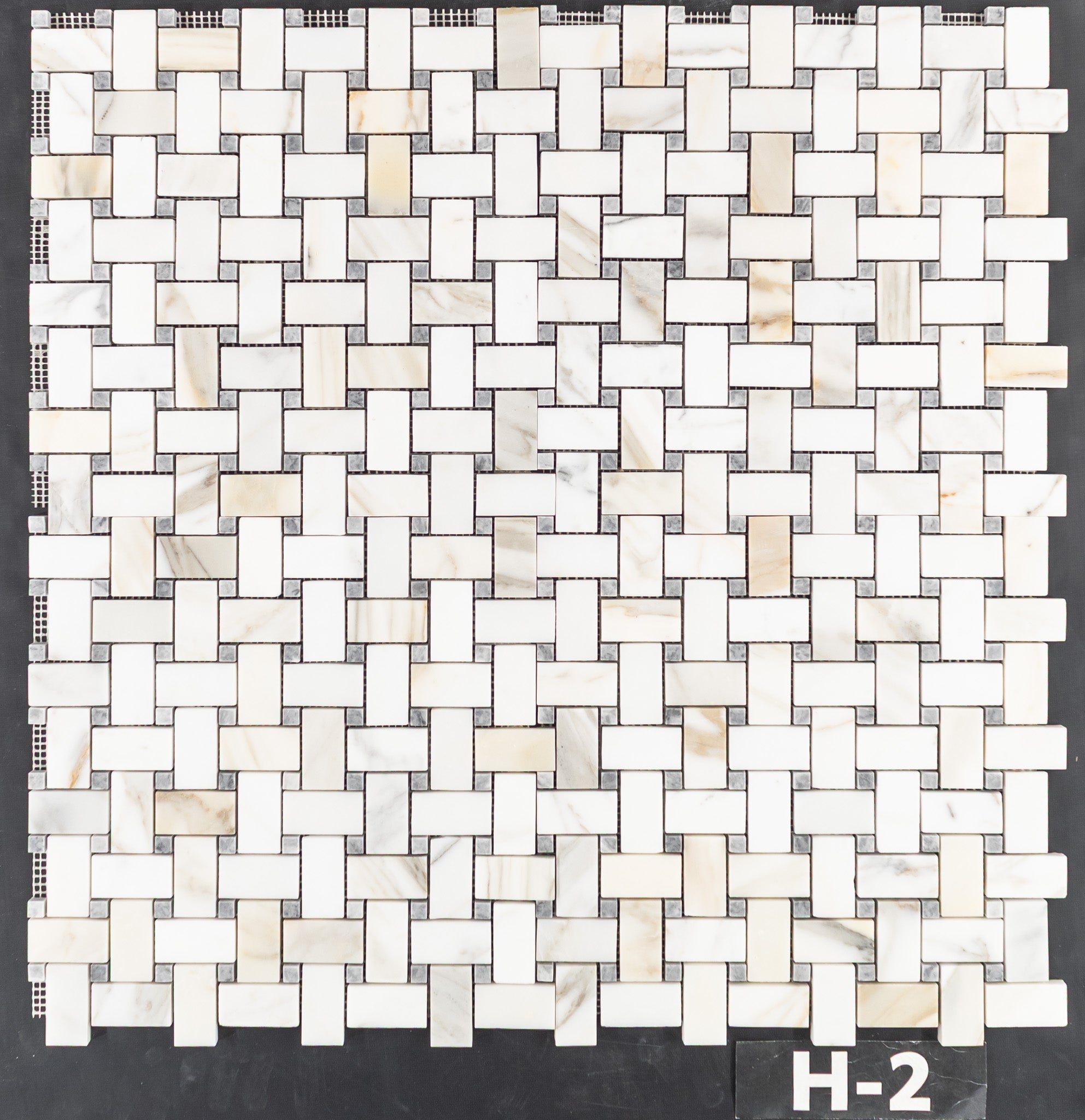 紙雛掛軸　英舟　Y271 Calacatta Gold Basketweave with 3/8