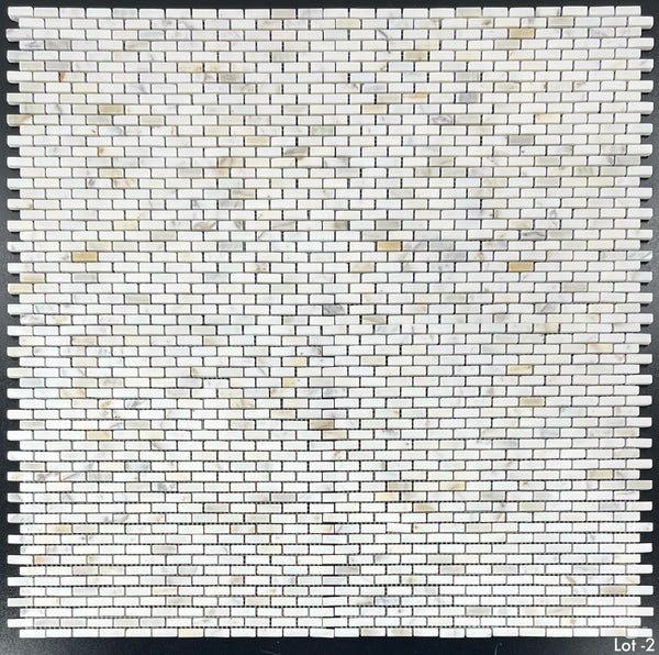 Calacatta Gold Micro Brick Mosaic Honed