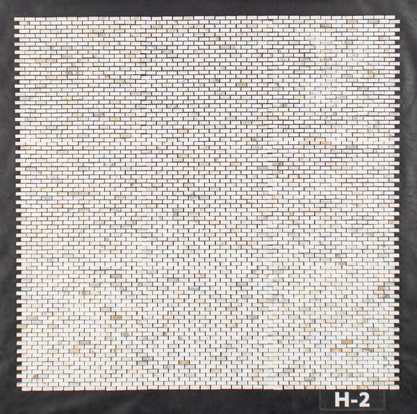 Mosaico de microladrillo Calacatta Gold pulido