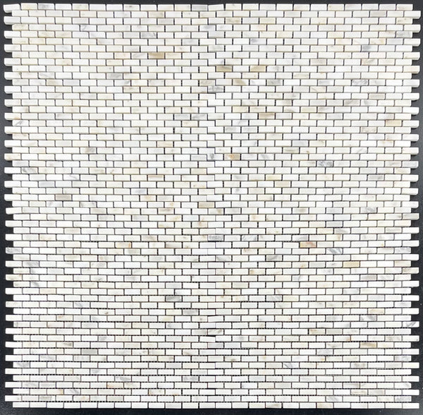 Mosaico de microladrillo Calacatta Gold pulido