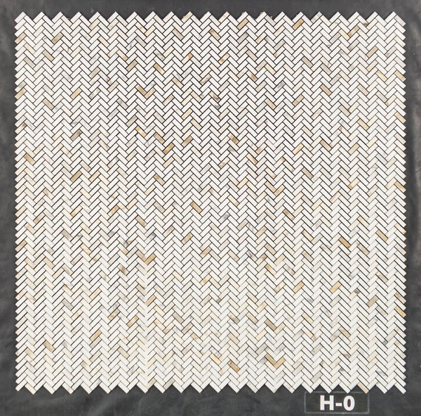 Calacatta Gold Micro Herringbone Mosaic Honed