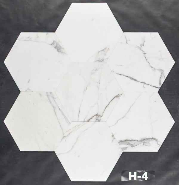 Calacatta 10 1/2" Hexágono Pulido