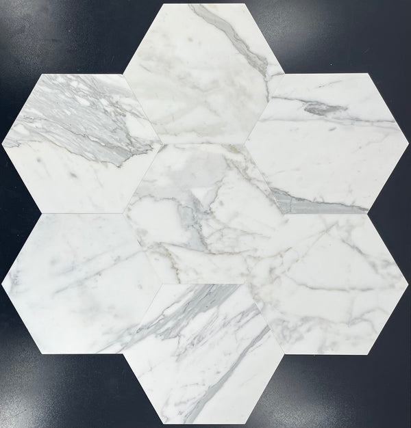 Calacatta Gold 10 1/2" Hexagon Honed