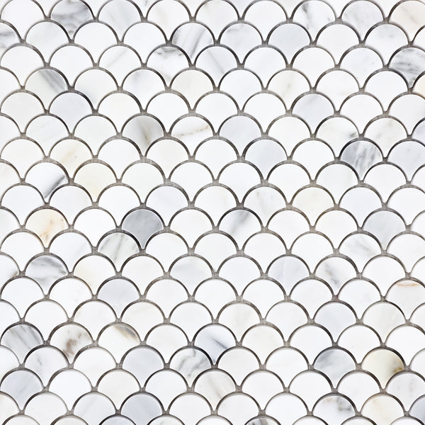 Calacatta Fan Mosaic Honed