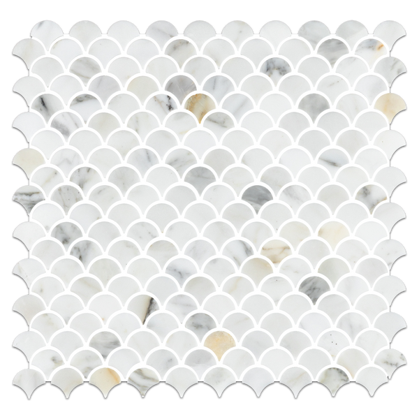 Calacatta Fan Mosaic Honed