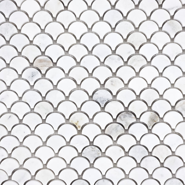 Bianco Oro Fan Mosaic Honed