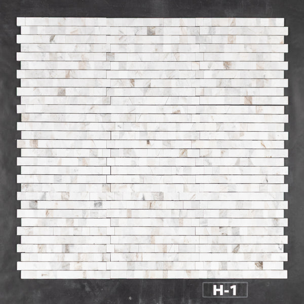 Bianco Oro 1 1/4" Random Broken Joint Mosaic Honed