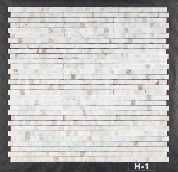 Bianco Oro 1 1/4" Random Broken Joint Mosaic Honed