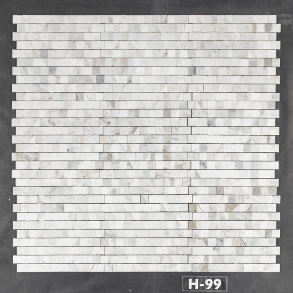 Bianco Oro 1 1/4" Random Broken Joint Mosaic Honed