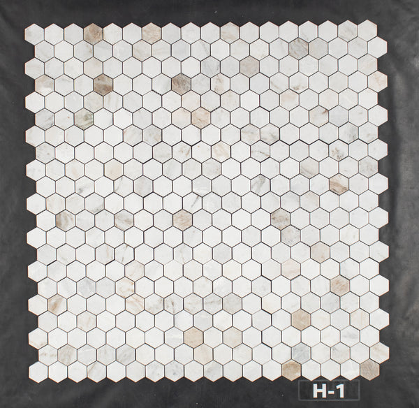 Bianco Oro 2" Hexagon Mosaic Honed