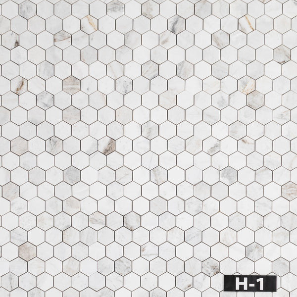 Bianco Oro 2" Hexagon Mosaic Honed