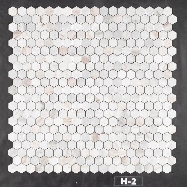Bianco Oro 2" Hexagon Mosaic Honed - Elon Tile & Stone