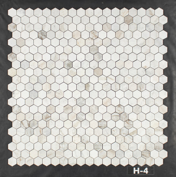 Bianco Oro 2" Hexagon Mosaic Honed