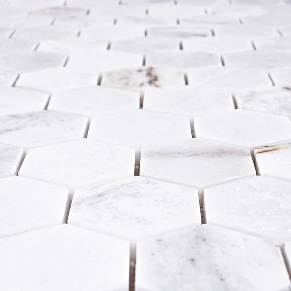 Bianco Oro 2" Hexagon Mosaic Honed