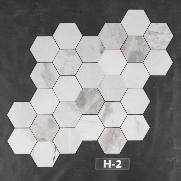 Bianco Oro 5" Hexagon Mosaic Honed - Elon Tile & Stone