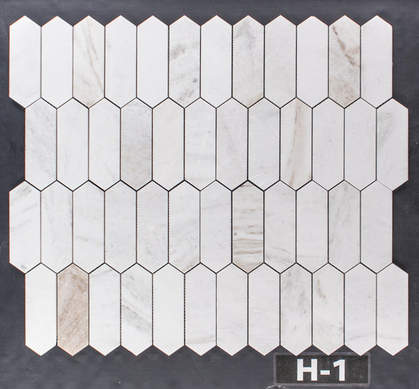 Bianco Oro 2" x 6" Picket Mosaic Honed