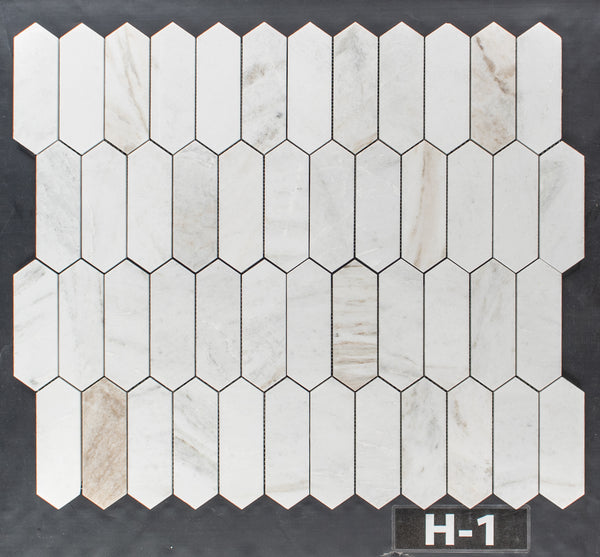 Bianco Oro 2" x 6" Picket Mosaic Honed