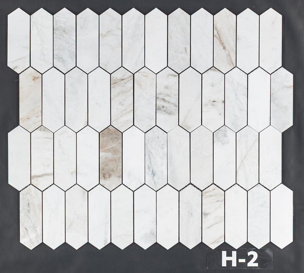 Bianco Oro 2" x 6" Picket Mosaic Honed