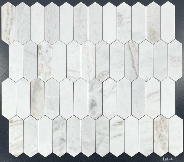 Bianco Oro 2" x 6" Mosaico de piquete pulido